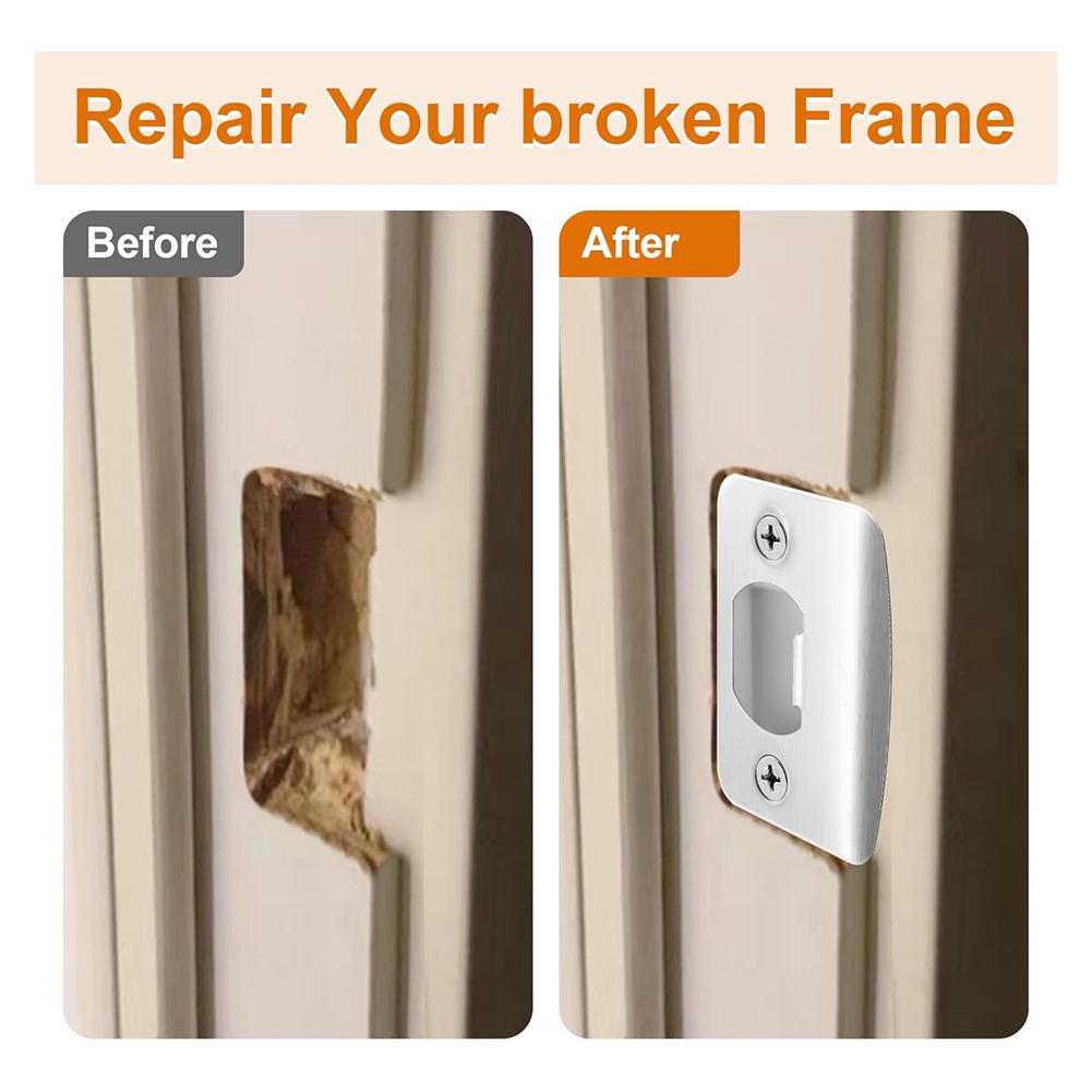 Door Reinforcer Kit - 4팩 도어 래치 스트라이크 플레이트-스테인레스 스틸