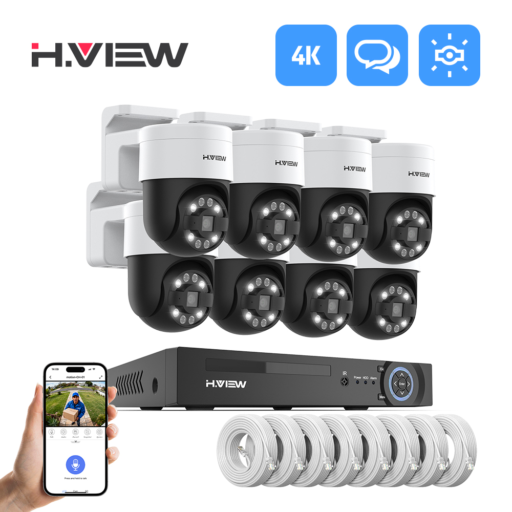 Home Security With Monitoring - H.view 8Ch 4K 5MP 8MP Cctv