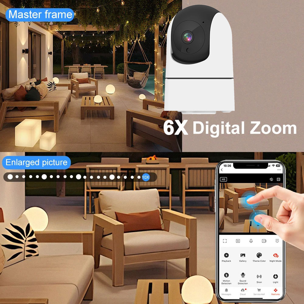 Home Security Google Camera - 6MP 와이파이 카메라 투야 스마트 홈