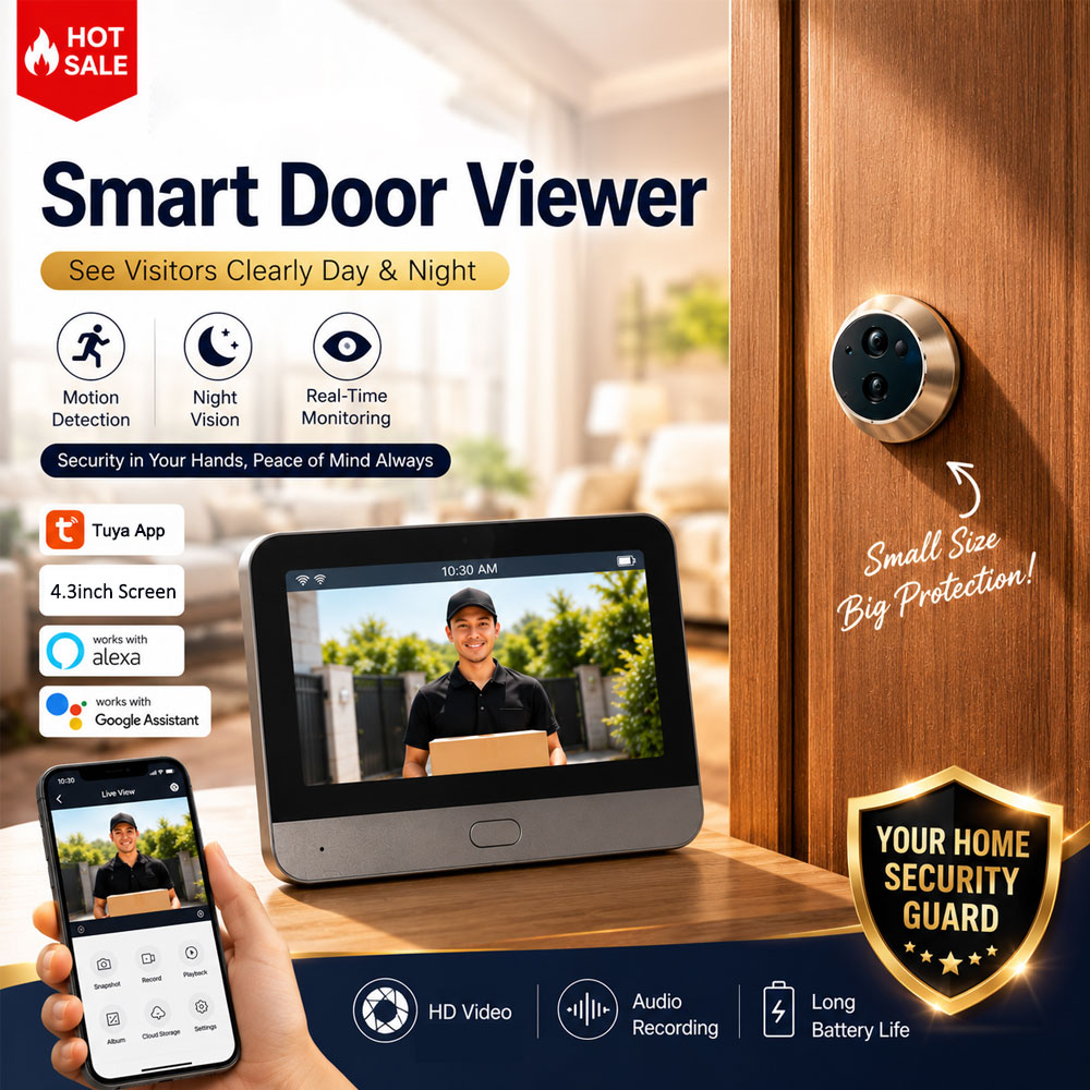 Home Security Google Camera - Tuya Smart 5MP 틈구멍 도어 카메라,