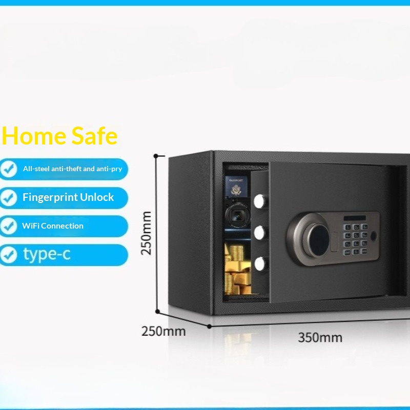 Safe Box Digital - 전자 비밀번호 금고 25cm 미니 가정용
