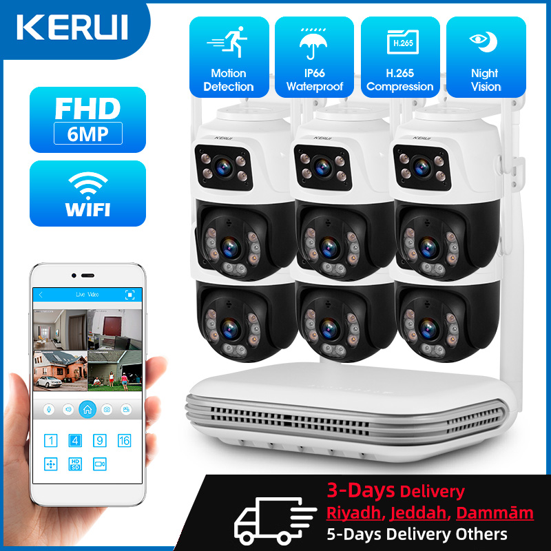 Home Security No Wifi - KERUI 방수 6MP HD 무선 듀얼