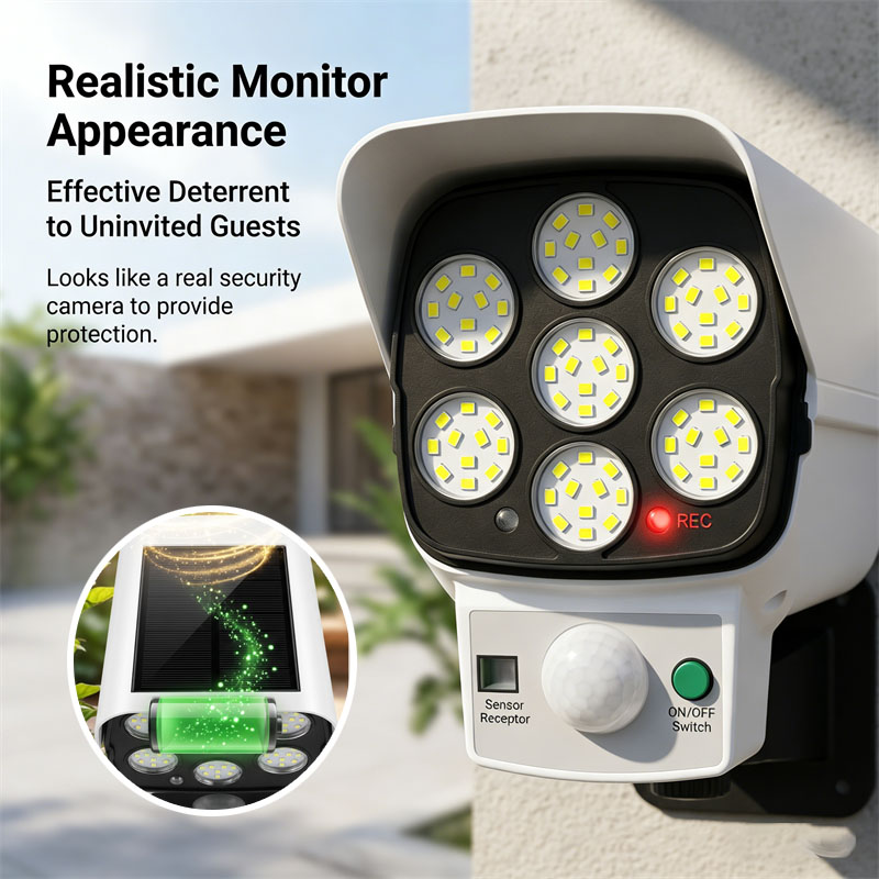 Home Security Flood Lights - 태양광 모션센서 LED 투광등이 있는 가짜