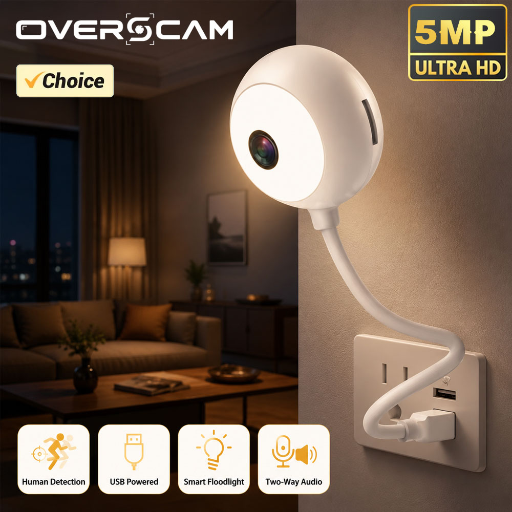 Home Security Flood Lights - 5MP 미니 WiFi USB 플러그인 IP