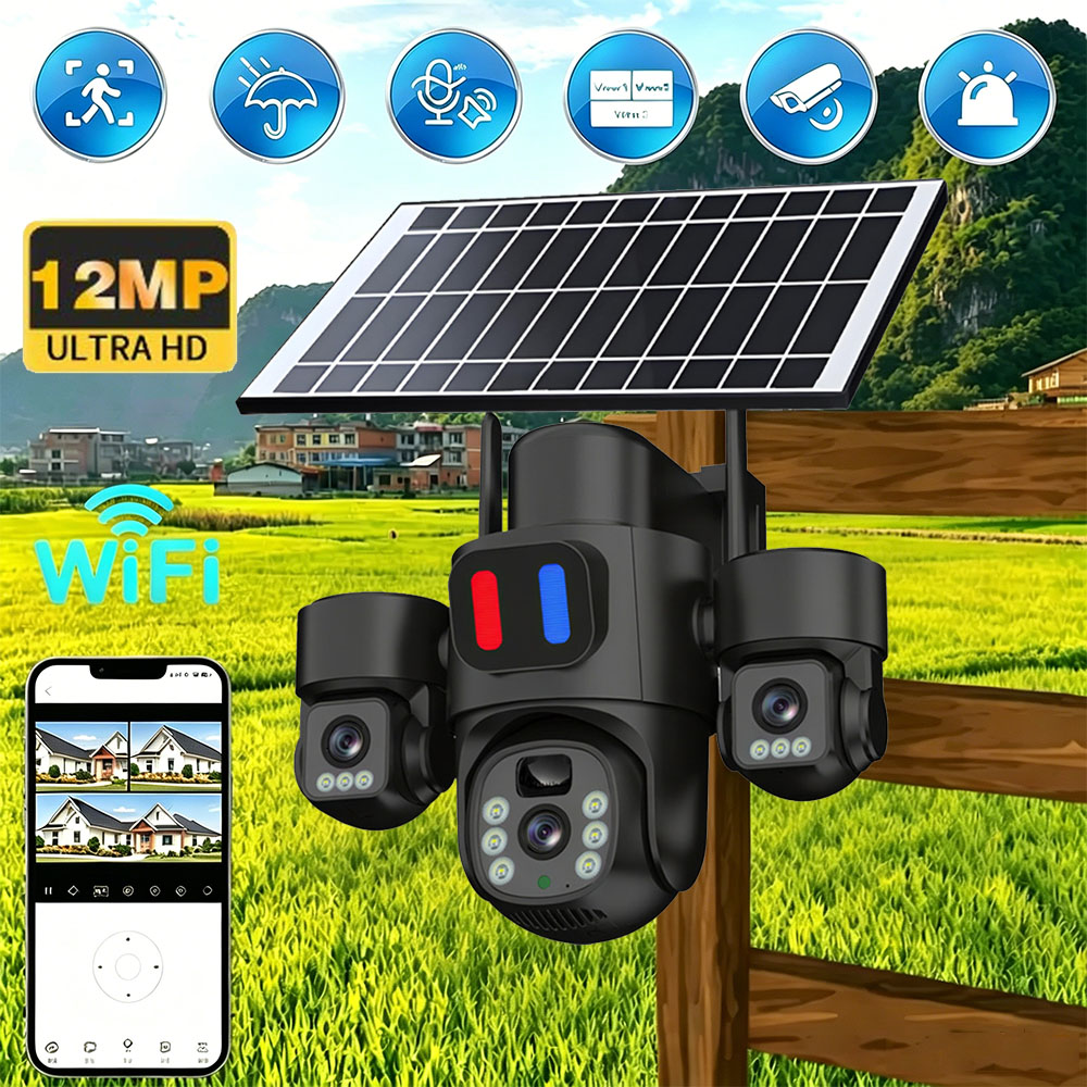 Home Security No Wifi - 태양광 WiFi PTZ 카메라 야외용 트리플