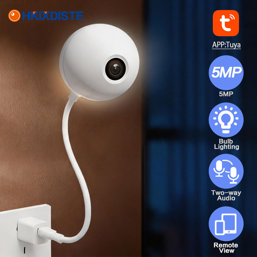 Home Security Flood Lights - 5MP 투야 와이파이 미니 USB 전구