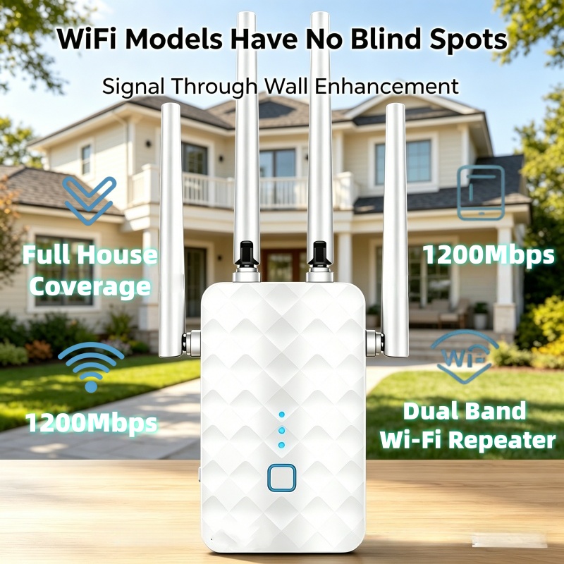 Home Security No Wifi - 1200Mbps WiFi 리피터 무선 2.4G/5GHz 듀얼