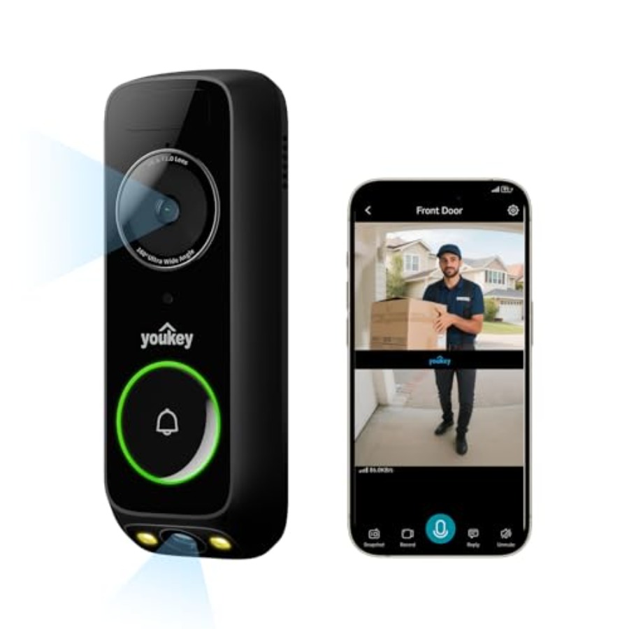 Home Security Cameras No Subscription - 가정 보안용 무선 도어벨 카메라, 2K