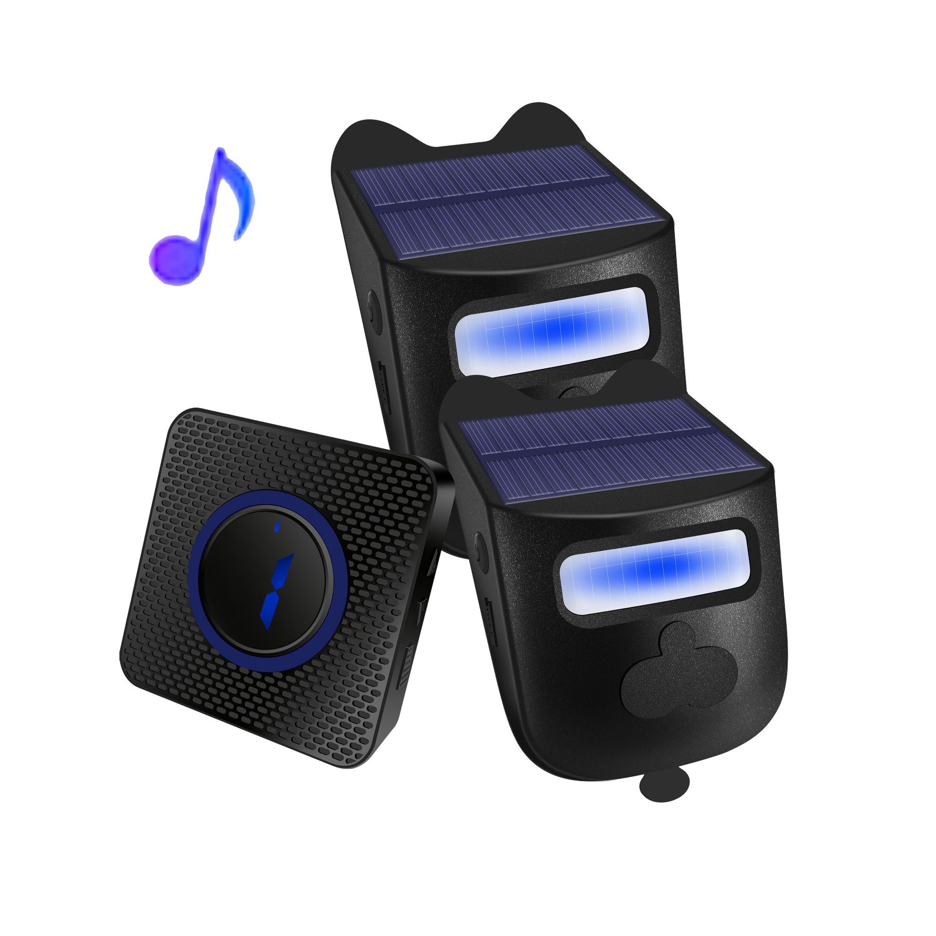 Home Security Ring - 무선 장거리 PIR 태양광 웰컴 도어벨