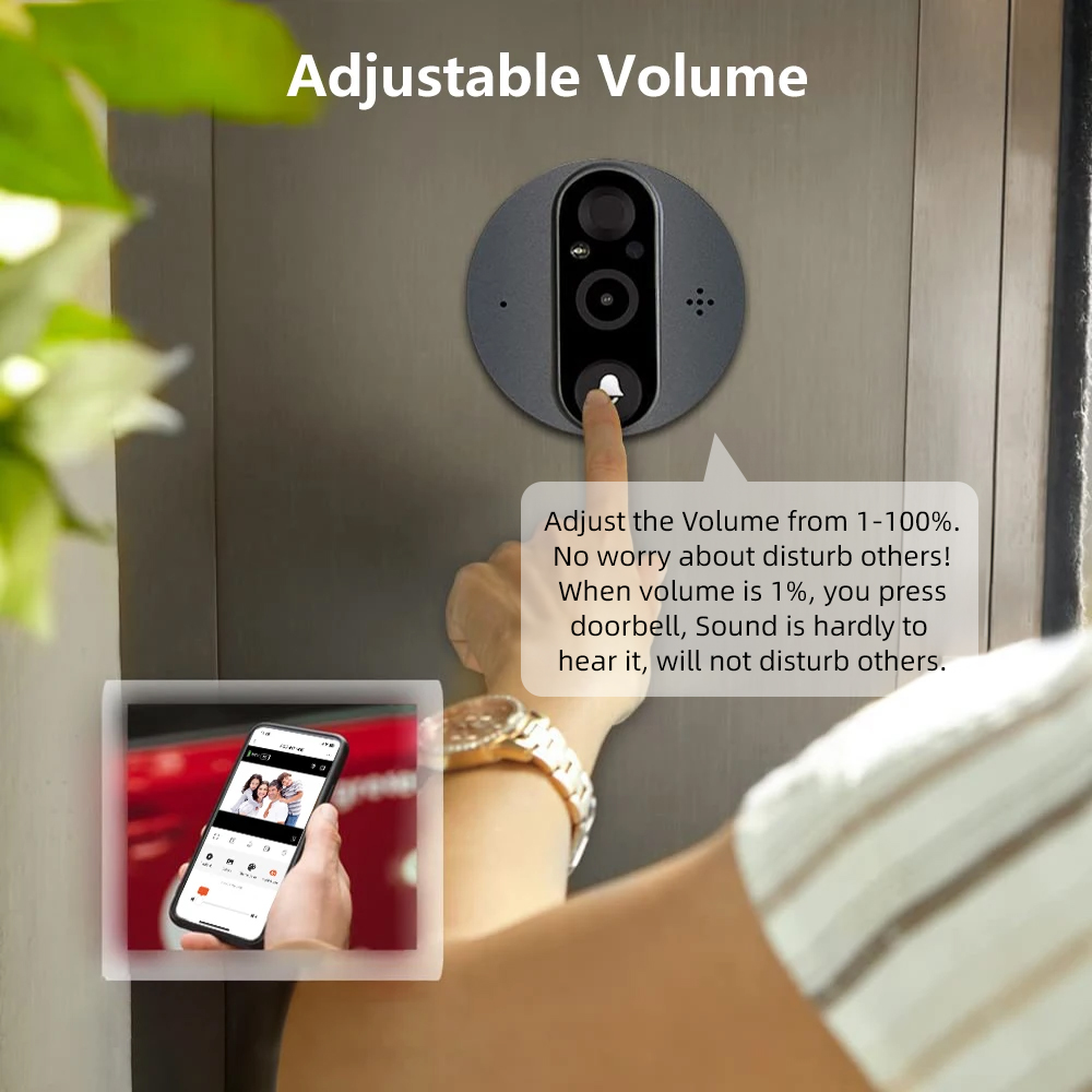 3MP 2.4G 와이파이 스마트 투야 구멍 초인종 문짝 - Home Security Google Camera 리뷰 및 가격