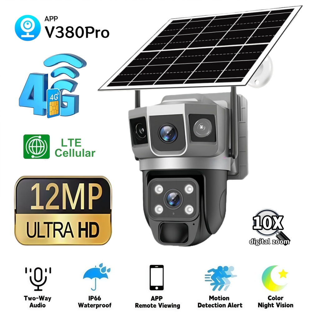 4G 카메라 야외 태양광 감시 카메라 12MP HD 3 - Home Security Tech 리뷰 및 가격