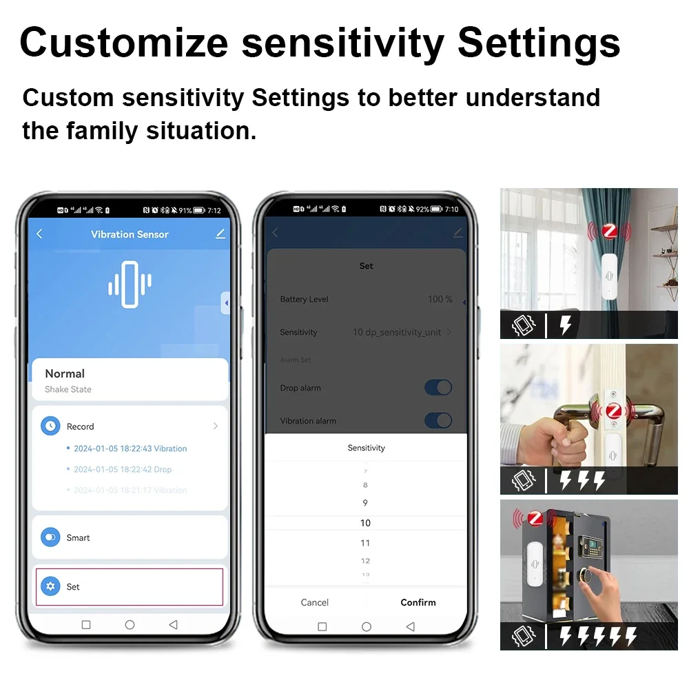 스마트 ZigBee 진동 센서 앱 모니터 홈 보안 보호 - Home Security With Monitoring 리뷰 및 가격
