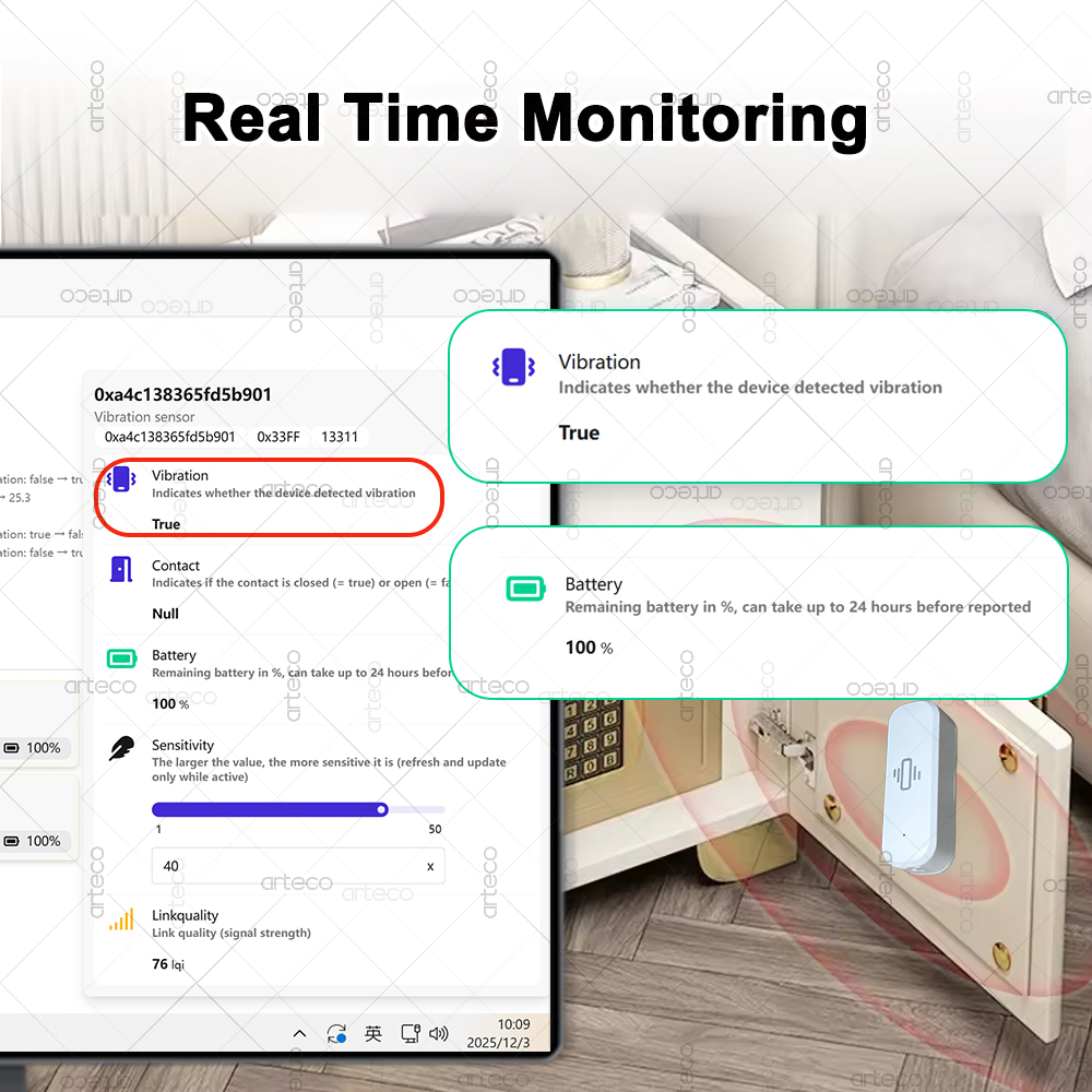 ZigBee 스마트 진동 센서 실시간 진동 모니터 센서 - Home Security With Monitoring 리뷰 및 가격