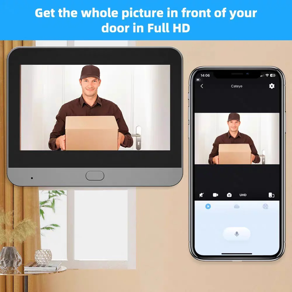 Tuya Smart 5MP 틈구멍 도어 카메라, 4.3 - Home Security Google Camera 리뷰 및 가격