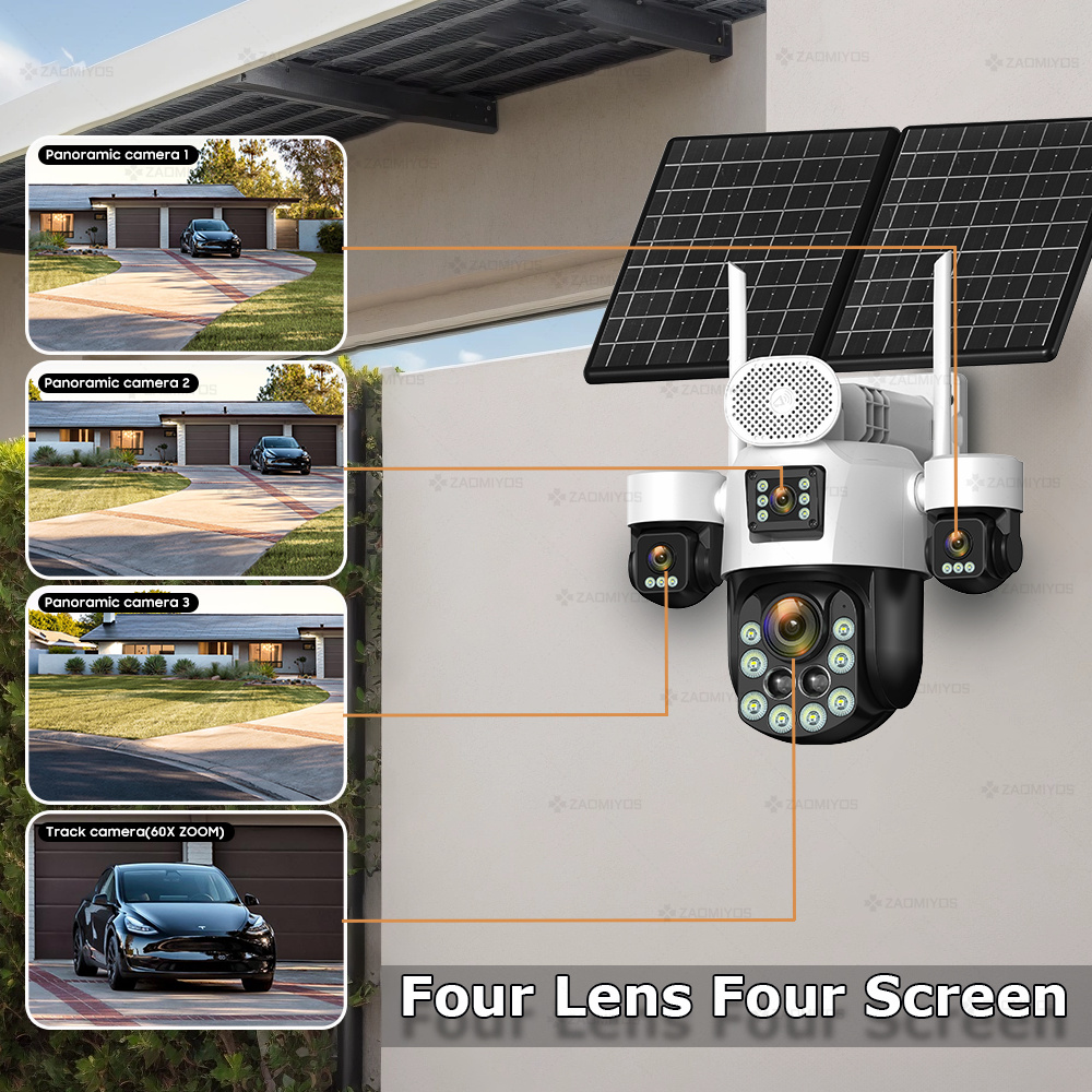 4렌즈 아웃도어 360 °   감시용 태양광 카메라 2 - Home Security Tech 리뷰 및 가격