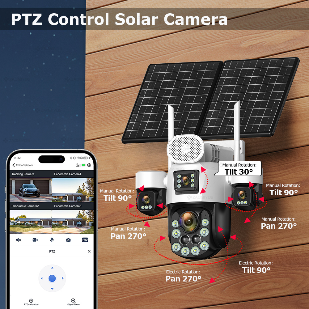 4렌즈 아웃도어 360 °   감시용 태양광 카메라 2 - Home Security Tech 리뷰 및 가격