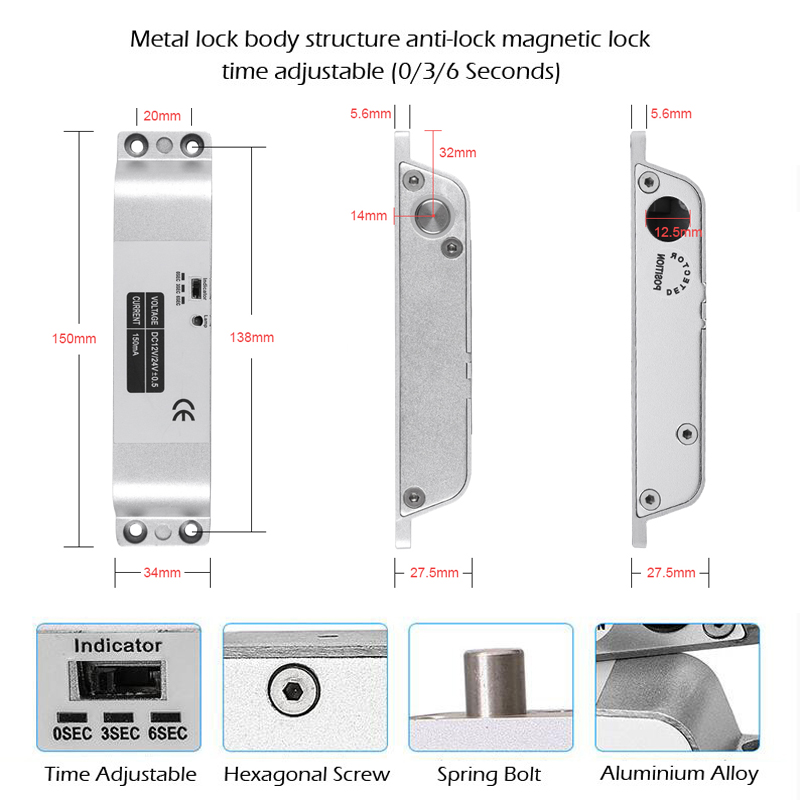 DC12V 안전 장치 NC 전기 드롭 볼트 잠금 액세스 - Safe Box Digital 리뷰 및 가격