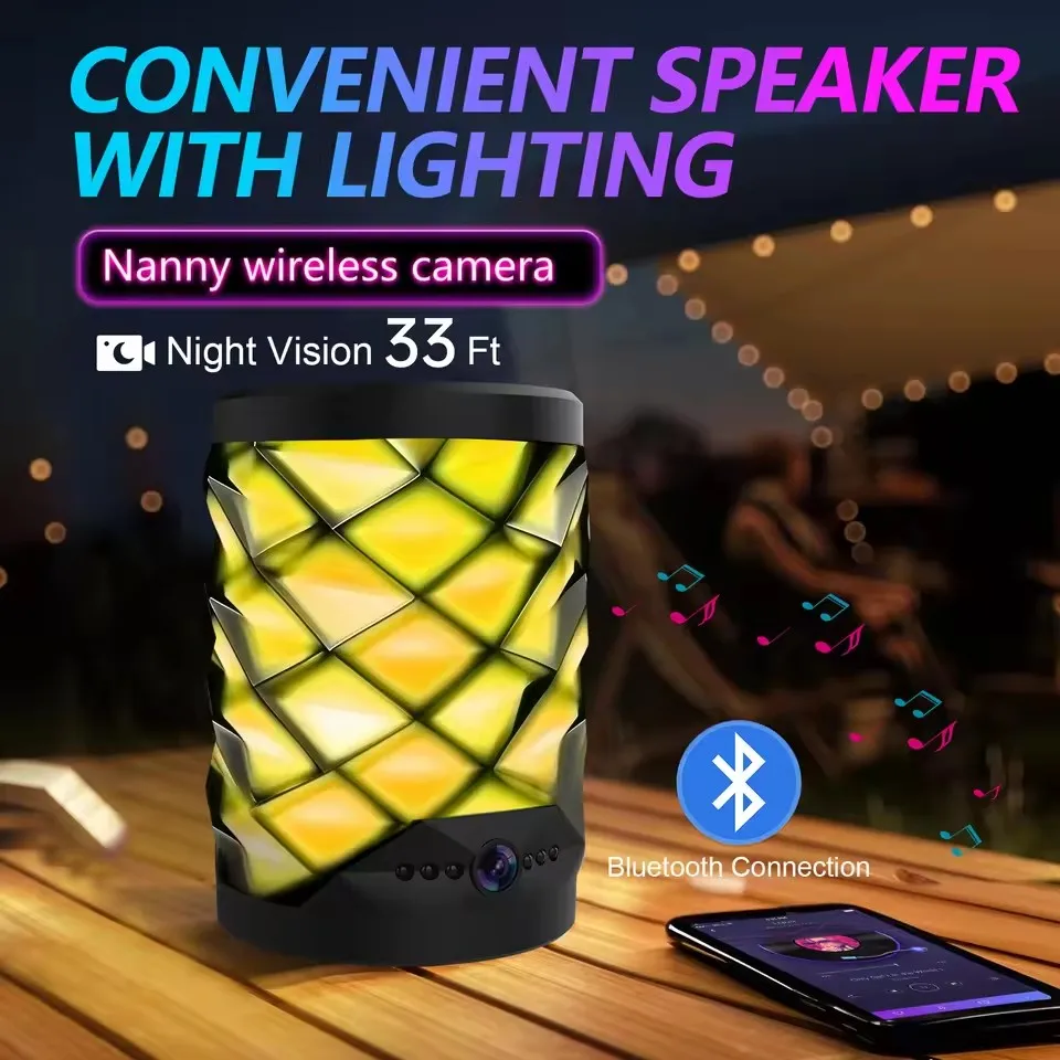 HD 미니 와이파이 카메라 블루투스 스피커 홈 보안 감 - Home Security Flood Lights 리뷰 및 가격