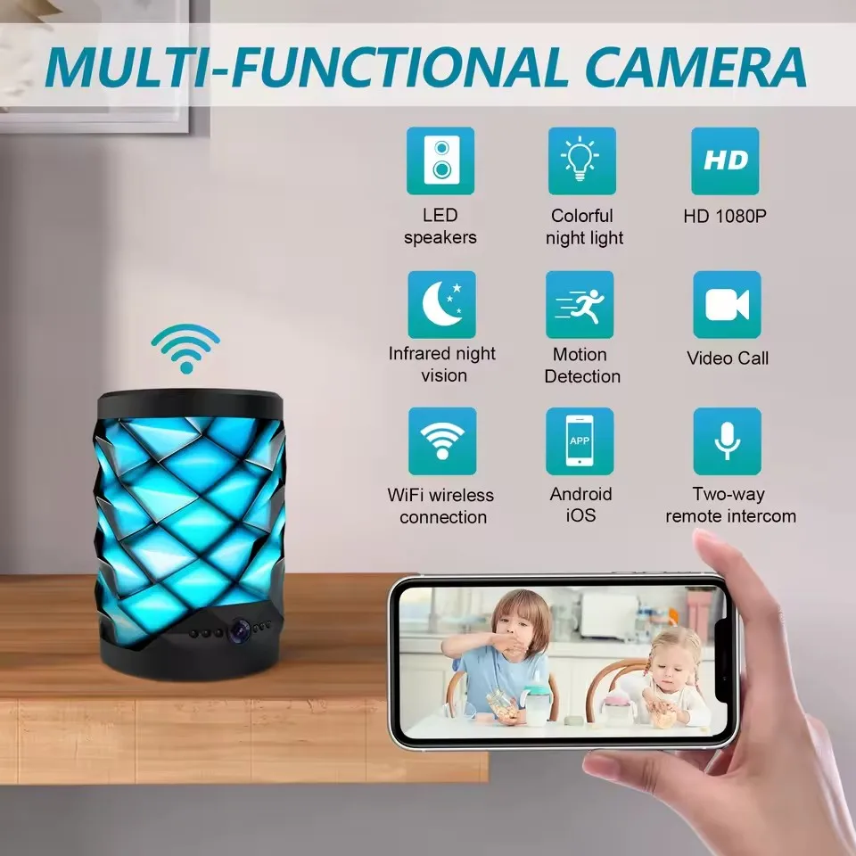 HD 미니 와이파이 카메라 블루투스 스피커 홈 보안 감 - Home Security Flood Lights 리뷰 및 가격