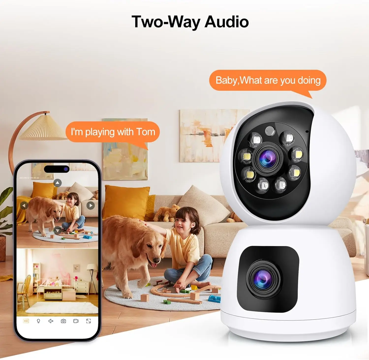 투야 4K 8MP HD 와이파이 카메라 실내 듀얼 스크 - Home Security Google Camera 리뷰 및 가격