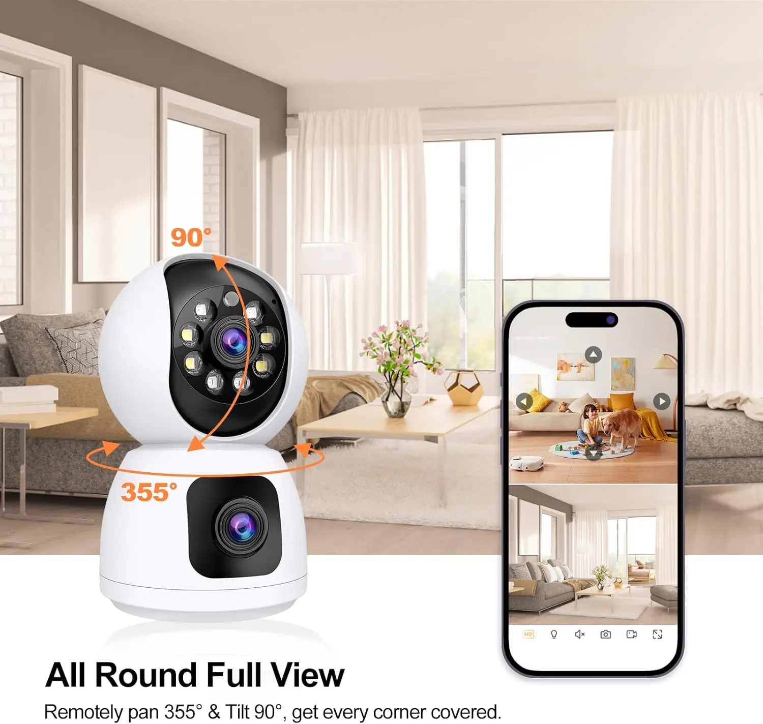 투야 4K 8MP HD 와이파이 카메라 실내 듀얼 스크 - Home Security Google Camera 리뷰 및 가격