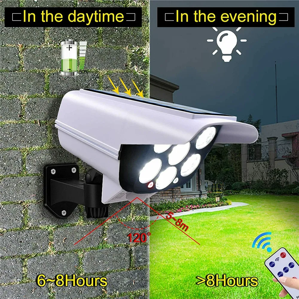 야외 태양 빛 모션 센서 보안 더미 카메라 무선 홍수  - Home Security Flood Lights 리뷰 및 가격