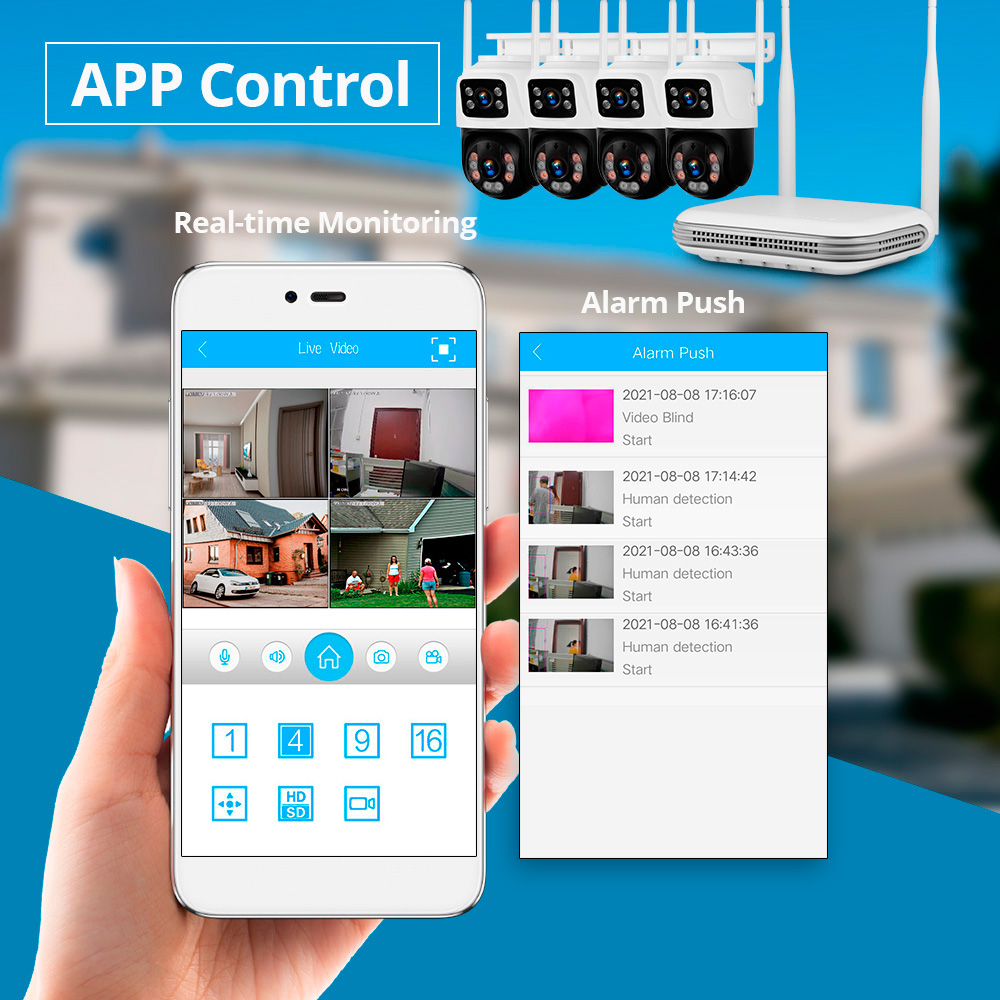 KERUI 방수 6MP HD 무선 듀얼 렌즈 PTZ W - Home Security No Wifi 리뷰 및 가격