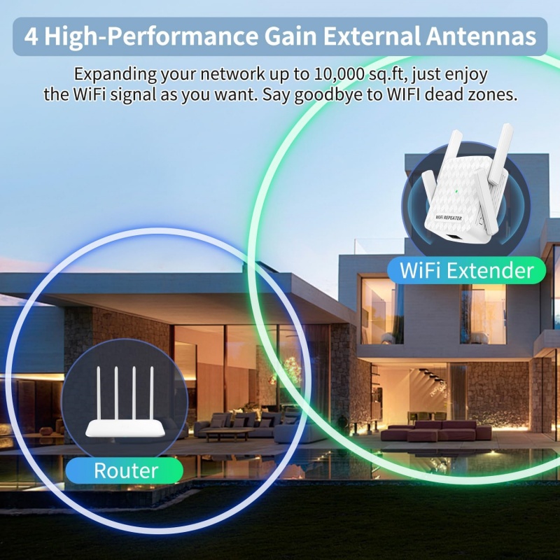1200Mbps 무선 Wifi 익스텐더 Wifi 리피터 - Home Security No Wifi 리뷰 및 가격