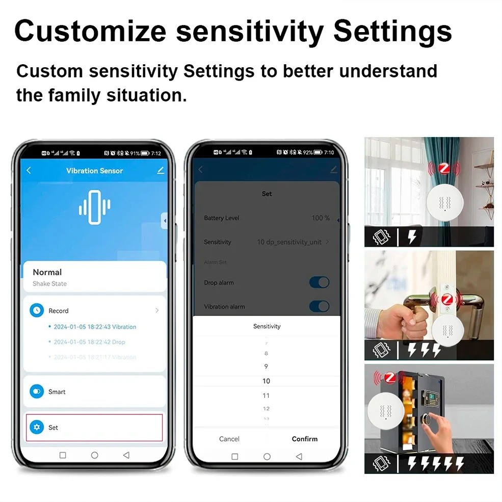 Tuya ZigBee 스마트 진동 및 기울기 센서 홈  - Home Security With Monitoring 리뷰 및 가격
