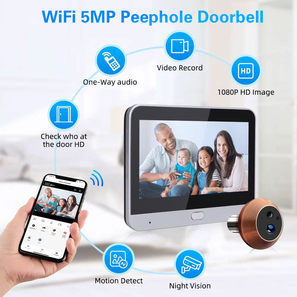 미니 투야 스마트라이프 WiFi 5MP 비디오 도어 피 - Home Security Google Camera 리뷰 및 가격