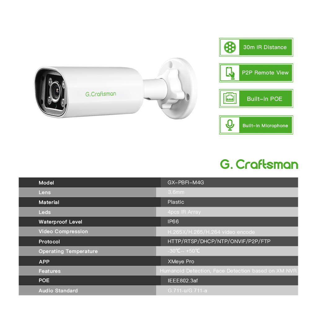C GC PB 4MP POE IP 카메라, 내장 마이크 - Home Security With Monitoring 리뷰 및 가격
