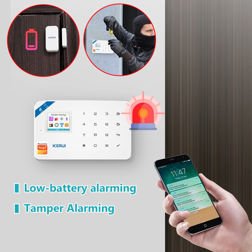 KERUI W181 알람 시스템 보안 홈 WIFI GS - Home Security Google Camera 리뷰 및 가격