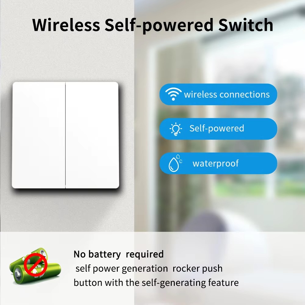 RF433 무선 자가전원 조명 스위치, 무전력, 장거리 - Home Security Battery 리뷰 및 가격