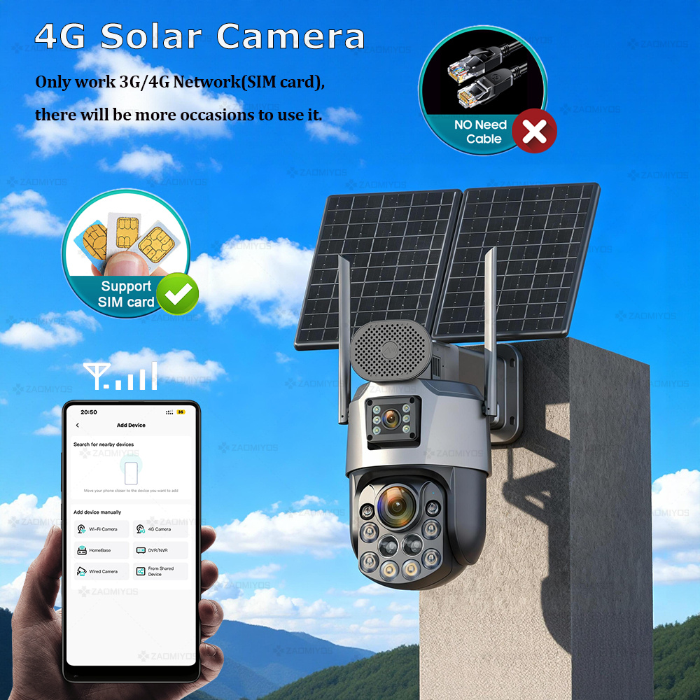 듀얼 렌즈 가정용 실외 감시용 태양광 카메라 60배 광 - Home Security Battery 리뷰 및 가격